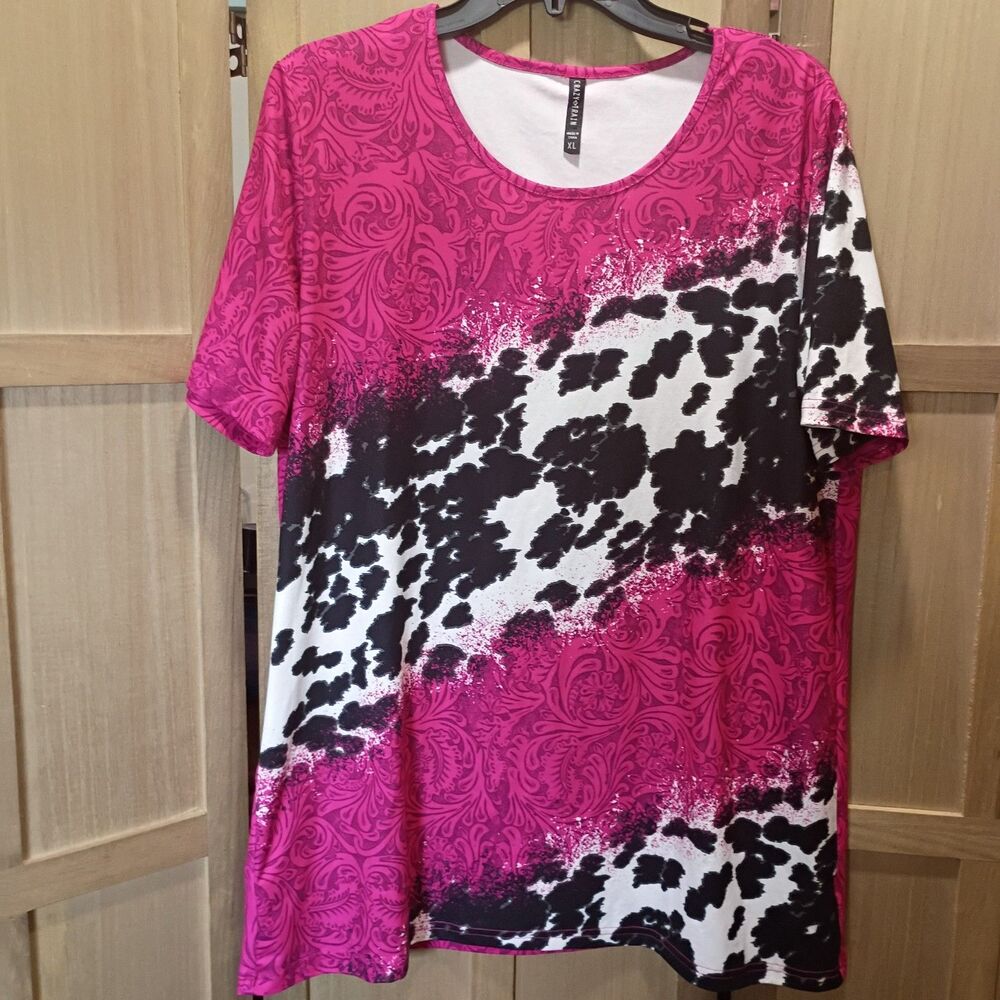 Crazy train XL pink cow print